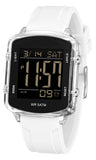 Findtime Unisex Digital Watch with Large Display 5ATM Waterproof Sports Watch Lightweight Silicone Strap Backlight LED Stopwatch Alarm Dual Time Modern Square Casual Watch for Men & Women