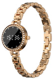 Smart Bracelet Smart Gold Watches for Women Elegant Round Jewelry Fitness Tracker with Heart Rate Monitor Sleep Tracker Step Counter Waterproof Slim Smartwatch with Notifications for IOS & Android