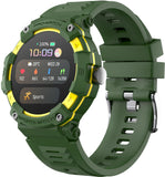 Rugged Military Smart Watches for Men with Bluetooth Call, Sports Smartwatch with LED Flashlight Heart Rate and Sleep Monitor for Android iOS Phones