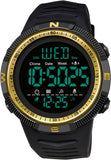 Findtime Mens Digital Sports Watch Dual Time Countdown Waterproof Stopwatch LED Screen Military Wrist Watches for Men
