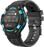 Rugged Military Smart Watches for Men with Bluetooth Call, Sports Smartwatch with LED Flashlight Heart Rate and Sleep Monitor for Android iOS Phones