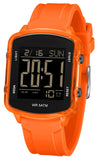 Findtime Unisex Digital Watch with Large Display 5ATM Waterproof Sports Watch Lightweight Silicone Strap Backlight LED Stopwatch Alarm Dual Time Modern Square Casual Watch for Men & Women