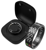 Smart Ring Health Tracker Touchable Screen Data Display Fitness Ring with Heart Rate Monitoring Sleep Tracking Exercise Tracker Long Battery Life Smart Rings