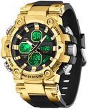 Findtime Relojes para Hombres Watches for Men Blue Mens Watches Waterproof Military Tactical Sport Running Digital Analog Stopwatch