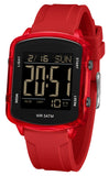 Findtime Unisex Digital Watch with Large Display 5ATM Waterproof Sports Watch Lightweight Silicone Strap Backlight LED Stopwatch Alarm Dual Time Modern Square Casual Watch for Men & Women