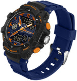 Findtime Men's Colorful Watches Sports Outdoor Waterproof Big Face Watch for Men with LED Alarm Date Dual Dial Time Stopwatch