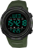 Findtime Mens Digital Sports Watch Dual Time Countdown Waterproof Stopwatch LED Screen Military Wrist Watches for Men
