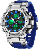Findtime Relojes para Hombres Watches for Men Blue Mens Watches Waterproof Military Tactical Sport Running Digital Analog Stopwatch