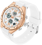 Findtime Watches for Women Digital and Analog Sports Military Outdoor Waterproof Watch for Ladies with Stopwatch Alarm Dual Time Display White