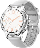 Fitness Tracker, Pink Diamonds Smart Watches for Women (Answer/Make Calls) with Full Touch Color Screen, Elegant Designer Activity Smartwatch