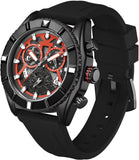 Findtime Sport Designer Analog Chronograph Quartz Business Stylish Watches Luminous Date Calendar Silicon Strap