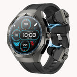 Smart Watch with Earbuds 2 in 1 Watch with Earbuds for Men Fitness Tracker with Sleep Tracker Heart Rate Monitor for Android iOS Silivery Steel Three Beads