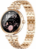 Womens Smart Watches with Diamonds, Luxury Gold Stainless Steel Smartwatch for Women with Answer/Make Call/ 5ATM Waterproof/IP68 Reloj Inteligente para Mujer Android iOS