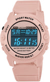 Findtime Pink Watches for Women Digital Small Simple Female Wrist Watch with Alarm/Stopwatch/5ATM Waterproof/LED Back Light