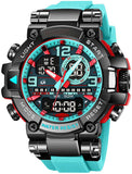 Findtime Cool Designer Mens Watches Big Face Digital Sports Watch for Men with LED Backlight/Alarm/Date/Dual Time Zone/Stopwatch