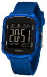 Findtime Unisex Digital Watch with Large Display 5ATM Waterproof Sports Watch Lightweight Silicone Strap Backlight LED Stopwatch Alarm Dual Time Modern Square Casual Watch for Men & Women