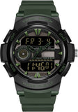Findtime Men Analog Digital Sports Watch, Large Face Dual Display 5ATM Waterproof Stopwatch for Men Military Outdoor Tactical Army Wristwatch LED 12/24H