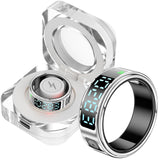 SR08 Smart Ring with Display Fitness Tracker Heart Rate Monitor Sleep Tracker TikTok Scrolling Ring Step Counter Pedometer Fitness Ring Waterproof Health Smart Rings for Men Women Anillo inteligente