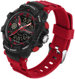 Findtime Men's Colorful Watches Sports Outdoor Waterproof Big Face Watch for Men with LED Alarm Date Dual Dial Time Stopwatch