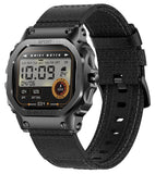 Smart Watch for Men Smart Watches Military Watches for Men Fitness Tracker Bluetooth Call Heart Rate Monitor Sleep Monitor Pedometer Step Counter Waterproof Smartwatch iOS Android Phones Canvas Band