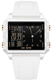Findtime Digital Watches for Men Women Waterproof Unique Rectangle Watch Stopwatch Countdown Alarm Analog Silicone Strap Transparent Case