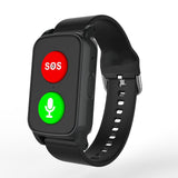 Fall Detection Smart Watch for Seniors Fall Alert Watch with GPS Track SOS Heart Rate Monitor Long Lasting Battery for Android iOS Red