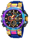 Findtime Mens Watch Sport Military Watches Colorful Waterproof Digital Analog Watch Tactical Outdoor Big Face Wrist Watches Dual Time LED Luminous Alarm Stopwatch Relojes para Hombres