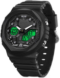 Findtime Sport Watches for Men Women,Digital Analog 5ATM Waterproof Watch with Countdown Alarm 12/24H World Time Stopwatch