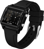 Findtime Digital Watches for Men Women Waterproof Unique Rectangle Watch Stopwatch Countdown Alarm Analog Silicone Strap Transparent Case