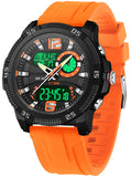 Findtime Mens Watches Sports Outdoor Waterproof Men's Digital Analog Watch with Countdown/LED Backlight/Timer/Alarm/Date Stopwatch