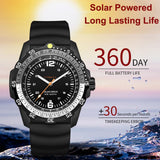 Findtime Solar Watch Mens Military Analog Watches Industrial Sport Waterproof Tactical Cool Designer Wrist Watch for Men Unidirectional Rotating Bezel Silicone Strap Alloy Case