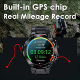 Mens GPS Smart Watches for Android iOS phones Rugged Smart Watch for Outdoor Sports with 480mAh Longer Battery Life Fitness Tracker