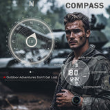 Findtime Running Watches for Men with Compass Metronome Pedometer 5ATM Waterproof Outdoor Workout Tactical Military Mens Digital Watch