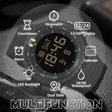 Findtime Mens Digital Watch Tactical Waterproof Large Numbers Alarm Countdown Stopwatch Sports Running Military Watches for Men Simple Electronic Wristwatch