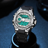Findtime Military Watch Tactical Watches for Men Waterproof Rugged Outdoor Wristwatch Sports Mens Analog Digital 12/24H Big Face Large Dual Display LED Alarm Stopwatch
