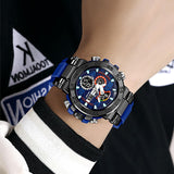 Findtime Mens Watch Sport Military Watches Colorful Waterproof Digital Analog Watch Tactical Outdoor Big Face Wrist Watches Dual Time LED Luminous Alarm Stopwatch Relojes para Hombres