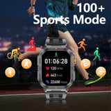 Military Watches Smart Watches Fitness Watch Fitness Tracker with Heart Rate Monitor Sleep Monitor Sports Modes Flashlight for Android iOS