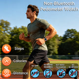 Findtime Men's Pedometer Step Counter Watch Military Compass Watches Nylon Strap Digital Sport Waterproof Tactical Wrist Watch Calories Tracker Metronome Watches Dual Time LED Stopwatch, No Bluetooth No App