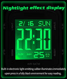 Findtime Unisex Digital Watch with Large Display 5ATM Waterproof Sports Watch Lightweight Silicone Strap Backlight LED Stopwatch Alarm Dual Time Modern Square Casual Watch for Men & Women