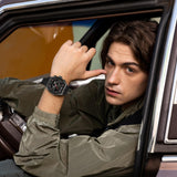 Findtime Men's Watch Sport Waterproof Watches Military Square Digital Analog Wrist Watch Unique Fashion Tactical Watches with LED Stopwatch Countdown Alarm Curved Screen