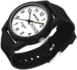 Findtime Day Date Watches for Men Easy Read Dial with Luminous Analog Second Hand Gold Arabic Numerals Waterproof White Silicone Band