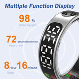 Smart Ring Health Tracker Touchable Screen Data Display Fitness Ring with Heart Rate Monitoring Sleep Tracking Exercise Tracker Long Battery Life Smart Rings