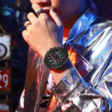 Findtime Men's Watch Fashion Analog Watches Tonneau Unique Sport Wrist Watch Quartz Chronograph Waterproof Watches with Luminous Calendar Curved Screen