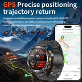 Smart Watch for Men GPS Outdoor Tactical Smartwatch with Altimeter Barometer Compass ABC Watch Bluetooth Calling 100+ Sports Modes Heart Rate Monitor Sleep Monitor Smart Notifications Voice Assistant