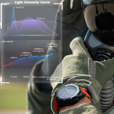 Findtime Solar Powered Watches for Men 5ATM Waterproof Diving LED Men's Wristwatch for Marathon Survival Swimming Military Tactical Field Watch