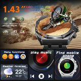Smart Watches for Men Answer/Dial Calls Message Notification Smartwatch Compatible with iPhone and Android Phones Heart Rate Monitor Sleep Tracker Sports Modes 1.43" AMOLED Display Step Counter