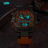 Findtime Cool Designer Mens Watches Big Face Digital Sports Watch for Men with LED Backlight/Alarm/Date/Dual Time Zone/Stopwatch