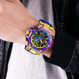 Findtime Cool Designer Mens Watches Big Face Digital Sports Watch for Men with LED Backlight/Alarm/Date/Dual Time Zone/Stopwatch