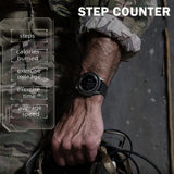 Findtime Running Watches for Men with Compass Metronome Pedometer 5ATM Waterproof Outdoor Workout Tactical Military Mens Digital Watch