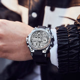 Findtime Military Watch Tactical Watches for Men Waterproof Rugged Outdoor Wristwatch Sports Mens Analog Digital 12/24H Big Face Large Dual Display LED Alarm Stopwatch